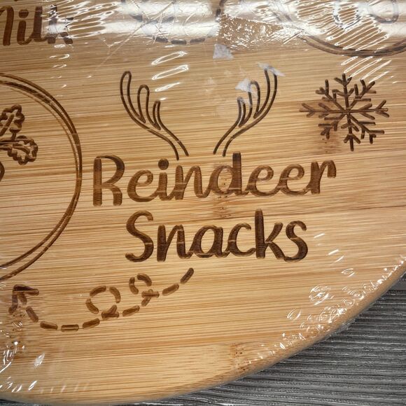 Totally Bamboo Treats for Santa Reindeer 14in Christmas Holiday Lazy Susan NEW - Picture 7 of 10